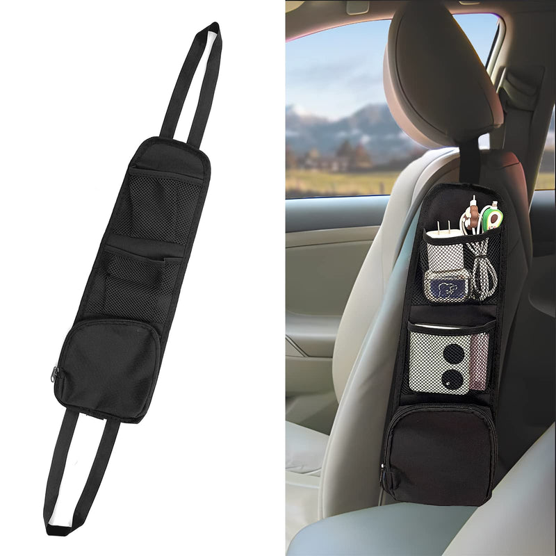 QUICTO Car Seat Storage Hanging Bag, Multi-Pocket Seat Side Organizer, Car Multifunctional Storage Mesh Net Pocket, Can Hold Mobile Phone, Wallet, Glasses, Suitable for Cars, SUVs, Trucks 1
