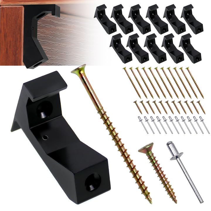 CNQLIS Squeaky Floor Repair Kit – with Holes, 12Pcs, Black, 5/8"+ Subfloor 5/8 inch 12