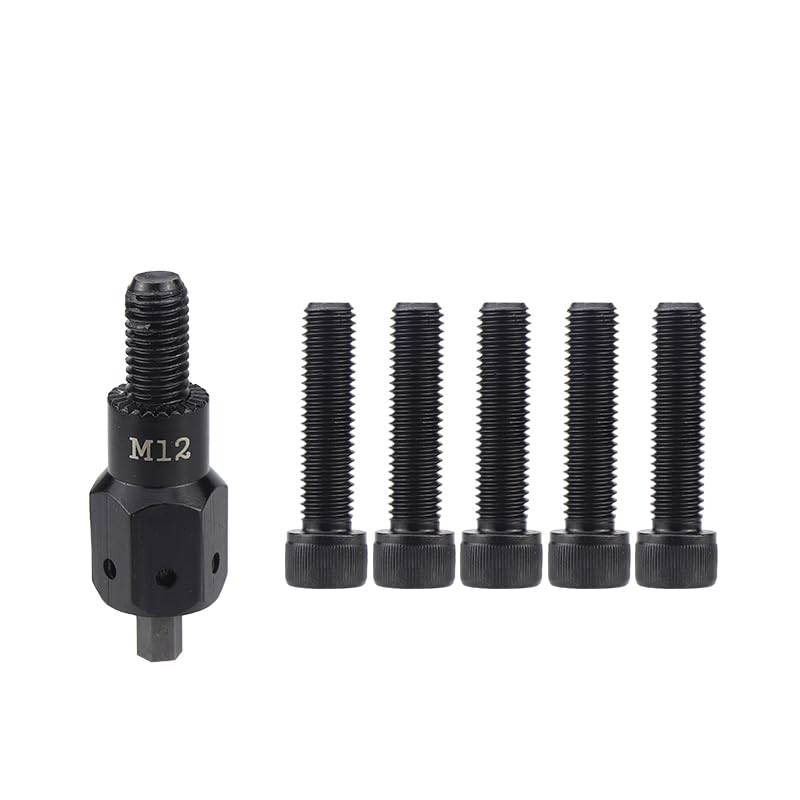 Pneumatic M12 Self-Locking Rivet Nut Gun Head with (Replacement Mandrel Each 5pcs for Pneumatic Rivnut Gun and Cordless Rivet Nut Tool (HIFESON & EROSHAK)