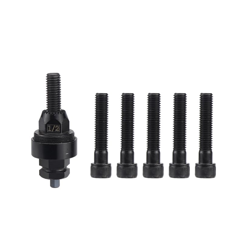 Pneumatic 1/2 Self-Locking Rivet Nut Gun Head with (Replacement Mandrel Each 5pcs for Pneumatic and Cordless Rivnut Tool (HIFESON & EROSHAK)