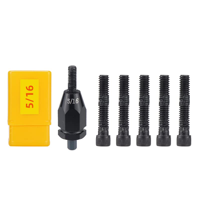 Pneumatic 5/16 Self-Locking Rivet Nut Gun Head with (Replacement Mandrel Each 5pcs for Pneumatic Rivnut Gun and Cordless Rivet Nut Tool (HIFESON & EROSHAK)