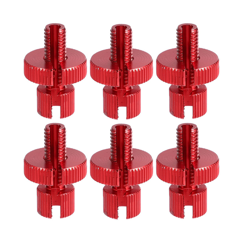 X AUTOHAUX 6 Pcs M8 Brake Clutch Cable Line Adjuster Screw Adjusting Bolt with Slotted for Motorcycle Bike Scooter Aluminum Alloy Red