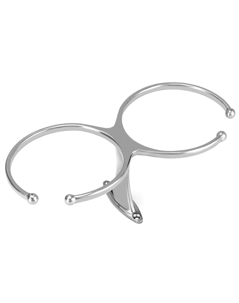QWORK Boat Ring Cup Holder, Marine 316 Stainless Steel Double Ring Cup Drink Holder, Beverage Bottle Storage Rack, Fit Most Cups with a 3.5" Dia, for Marine Yachts Boats RV 3.5 inches