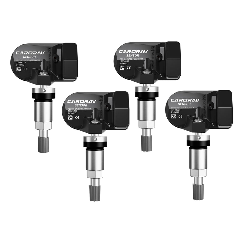 TPMS Sensor GM, 4-Pack Tire Pressure Monitoring System Sensor Replacement for GM Chevy GMC Cadillac Buick, 315MHz OE Replaces for 13586335 13581558 13598771 13598772 4 PCS