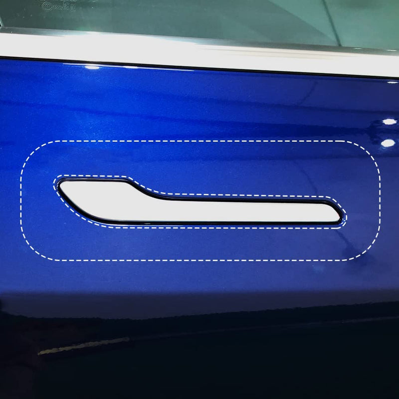 [4pcs in 1set] skoko Tesla Model Y/Model 3 Highland Door Handle & Around Scratch Guard PPF Film, Transparent Color, Sticker, Attachments Included, Wrap, Made in Republic of Korea