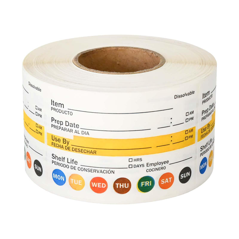 L LIKED Dissolvable Food Labels 2”x 3" No Residue Food Storage Labels for Kitchen，Washable Mason Jar Labels, Bottle Labels Easy to Write -500 Labels(Matte White… Large