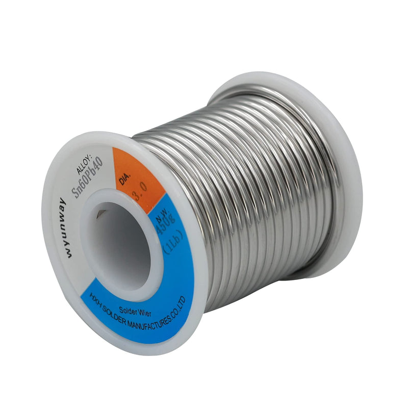 60/40 solder for stained glass solder wire (450g(1LB)，1/8"(3mm) Dia 450g(1LB)