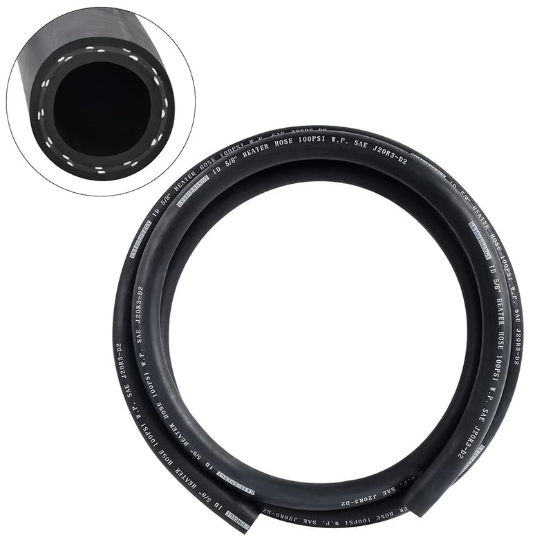 EVIL ENERGY 5/8" Heater Hose Coolant Radiator Straight 100PSI SAE 20R3 5FT Black 5/8 Inch