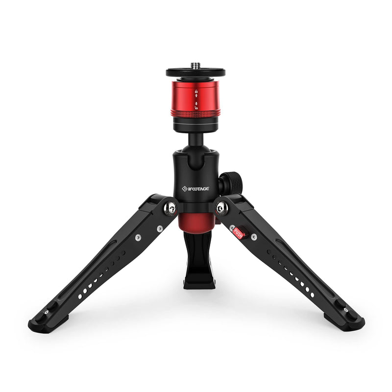 IFOOTAGE Cobra 3 Base Aluminum Desktop Mini Tripod for Camera | Tabletop Small Tripod with 1/4" & 3/8" Screws Compatible with Sony Nikon Canon DSLR Cameras, Payload 17.64lbs CB3 BASE