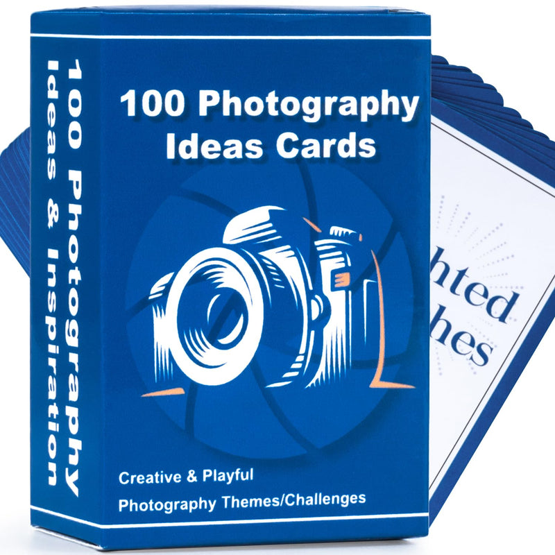100 Photography Idea Cards - Photography Props for Photoshoot Camera Accessories, Photographer Gifts for Men Women Unique for Camera Lovers, 100 Inspiring Themes & Challenges 100 Photography Idea Cards