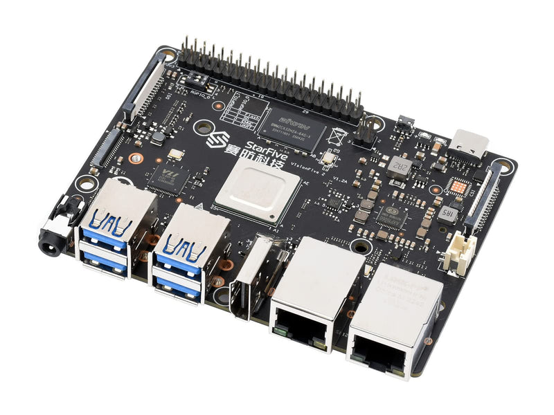 Waveshare VisionFive2 RISC-V Single Board Computer, StarFive JH7110 Processor with Integrated 3D GPU, 4GB Memory, Without WiFi Module, 1.3B New Version