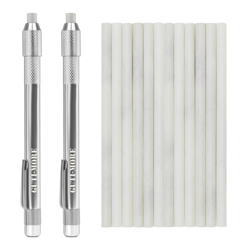 Gutimore Round Soapstone Holder 2pcs Round Soapstone Pencils with 14pcs Soapstone Refills for Welding,Metal Fabrication, Construction, and Textile