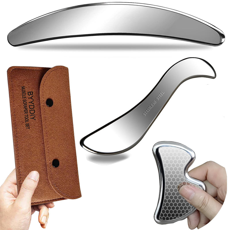 BYYDDIY (SBC Muscle Scraper Tools Set,Stainless Steel Scraping Massage Tools SBC