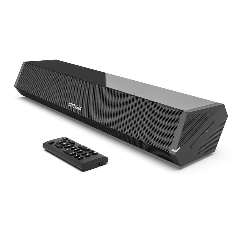 Bestisan Sound Bars for TV, 16'/50W Small Soundbar for TV, Sound Bar with Depths Sound Enhanced/DSP/Bass+/3EQ, Surround Sound Speakers for TV Works with HDMI ARC/CEC,Optical/BT/PC … 16inch Black