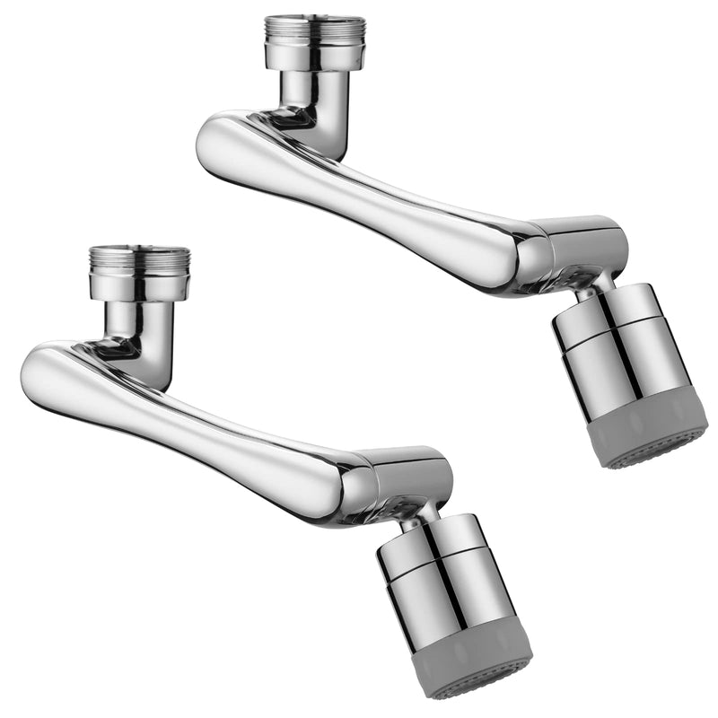 1080°+ 360° Swivel Faucet Extender, 1440° Degree Rotatable Faucet Aerator Splash Filter With 2 Water Outlet Modes. Brass Multifunction Bathroom Kitchen Sink Faucet Attachment For Washing Face 2 Pack 1440°Swivel Faucet Extender-2 Pack