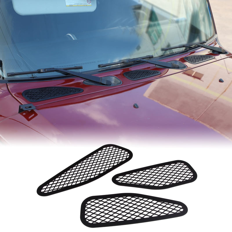 Car Front Hood Air Vent Cover Fit Toyot@ FJ Cruiser 2007-2021 Car Front Engine Vent Protection Mesh Cover Exhaust Port Air Vent Cover Engine Air Outlet Protection Net Cover Trim Exterior Accessories Hood Air Vent Cover-Black