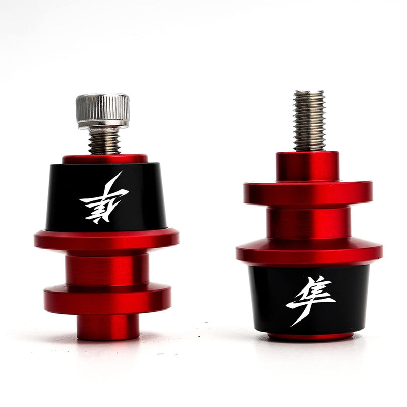 MOWOK Fits For SUZUKI Hayabusa GSX1300R GSX 1300R Gen 3 1999-2021 2022 2023 2024 Accessories Motorcycle M8 Swingarm Spools Slider Stand (Black) (Red) Red