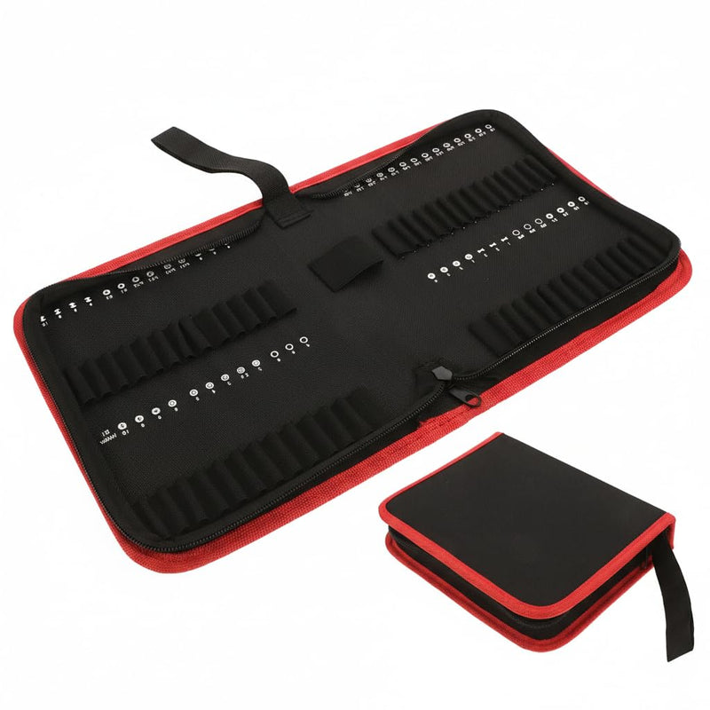 Housoutil Drill Bit Organizer Case, Oxford Zipper Tool Pouch Holds 55 Bits, Portable Small Drill Storage Bag Handheld Tool Organizer Pouch for Electrician, Carpenter, Technician and Handy Man