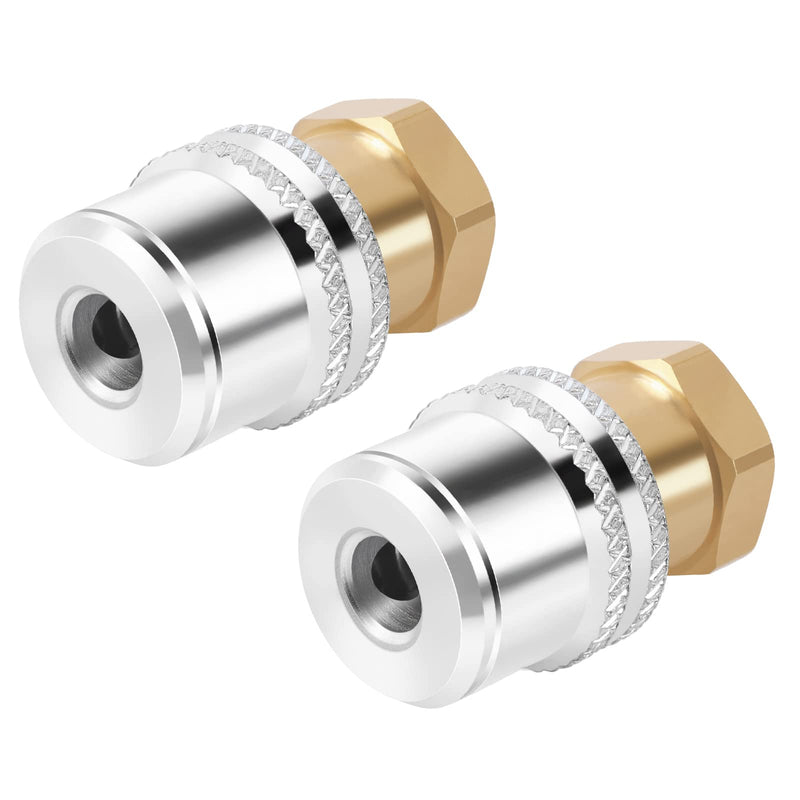 GODESON Lock On Air Chuck,1/4FNPT Closed Flow Brass Tire Chuck,Tire Air Chuck for Tire Inflator Gauge and Air Compressor(Pack of 2) Push