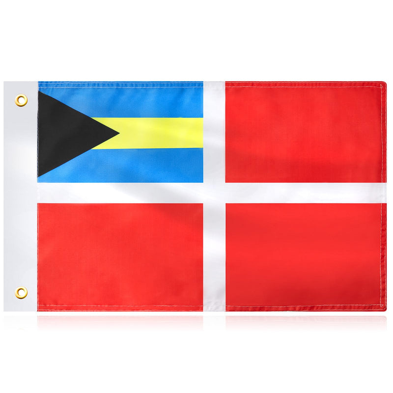 Irenare 2 Pcs Bahamas Flag Bahamas Courtesy Boat Flag Safety Polyester for Vessels Registered Visiting Foreign Waters (12 x 18 Inch) 12 x 18 Inch