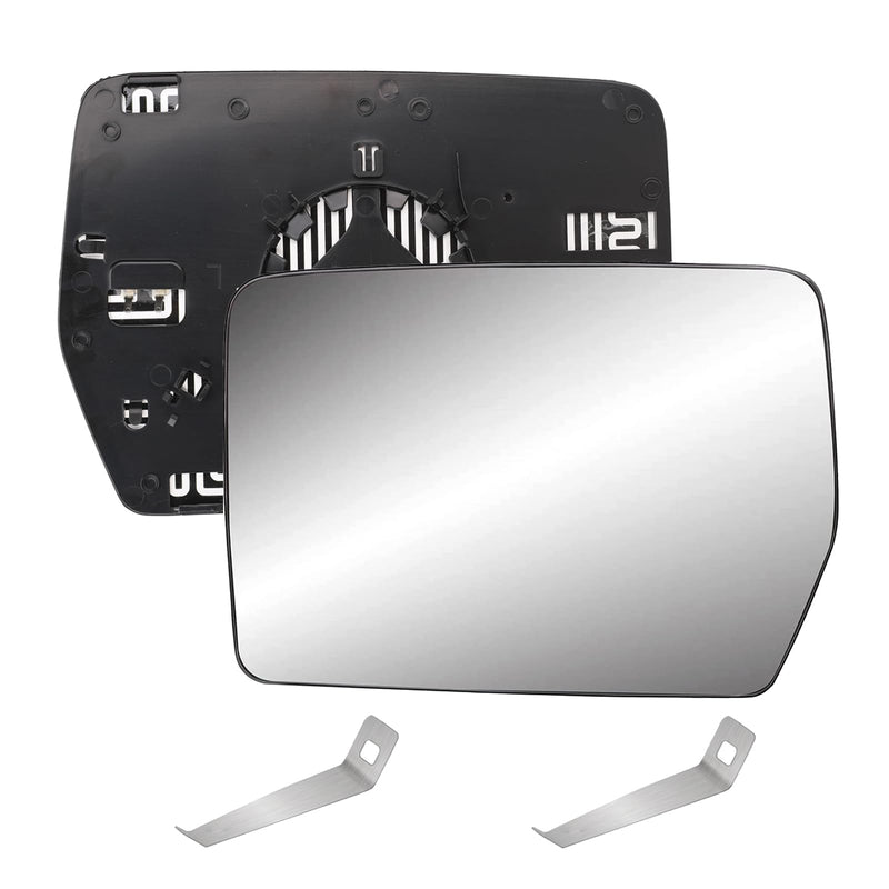 Driver Left Side Heated Mirror Glass Compatible with 2004-2014 Ford F150 - Exterior Side Rearview Convex Mirror w/backing Holder - Replace# 4L3Z-17K707-DB Driver Side (LH)