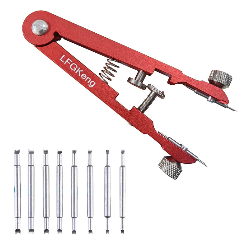Watch Spring Bar Plier Tool, Spring Bar Tweezer, Watch Band pliers with Robust 8 Alloy Steel Pins, Watch Band Pins Replacement Tool Red