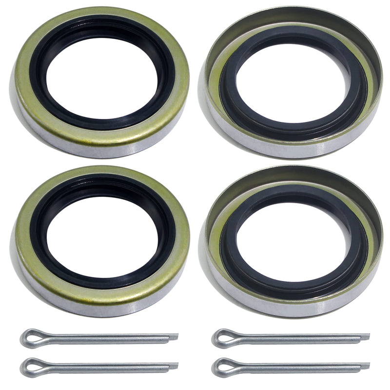 4pcs Trailer Axle Hub Wheel Grease Seals 1.719''I.D x 2.565''O.D with 4pcs Cotter Pins for Dexter 010-019-00 (10-19) Transcom 171255TB National 473336, 3500 lbs #84 Spindle E-Z Lube Axles KIT#3-1 (4Pcs Grease Seals 171255TB)