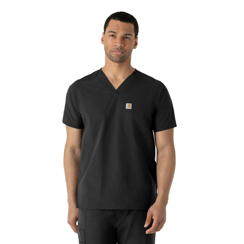 Carhartt Scrubs C16113 Force® Modern Fit V-Neck Top Large Black