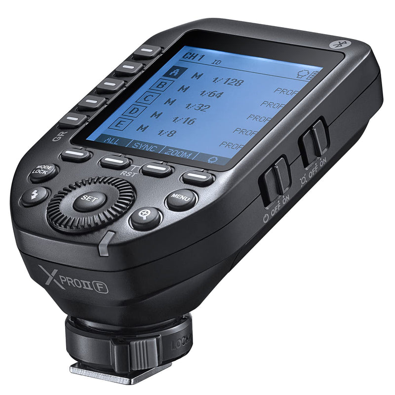 Godox XProII-F XProII F TTL Wireless Flash Trigger for Fujifilm, Support 1/8000s HSS, TTL Autoflash, Manual Flash, TCM Function, 5 Delicated Group Button, Large LCD Display, Smart APP Control