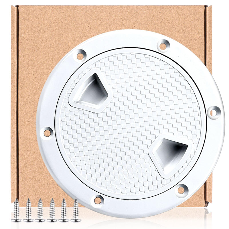 Smartmarine Boat Hatch White 4"6"8" Round Non Slip Inspection Hatch w/Detachable Cover for Marine Boat Yacht (4 inch) 4 inch