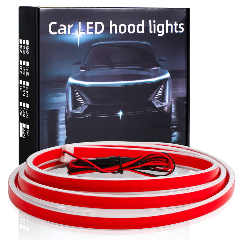 71 Inches Car Hood Light Strip,Dynamic LED Strip Light,Exterior Flexible Daytime Running Light Strip for Car,SUV (White Light) 71 Inches White