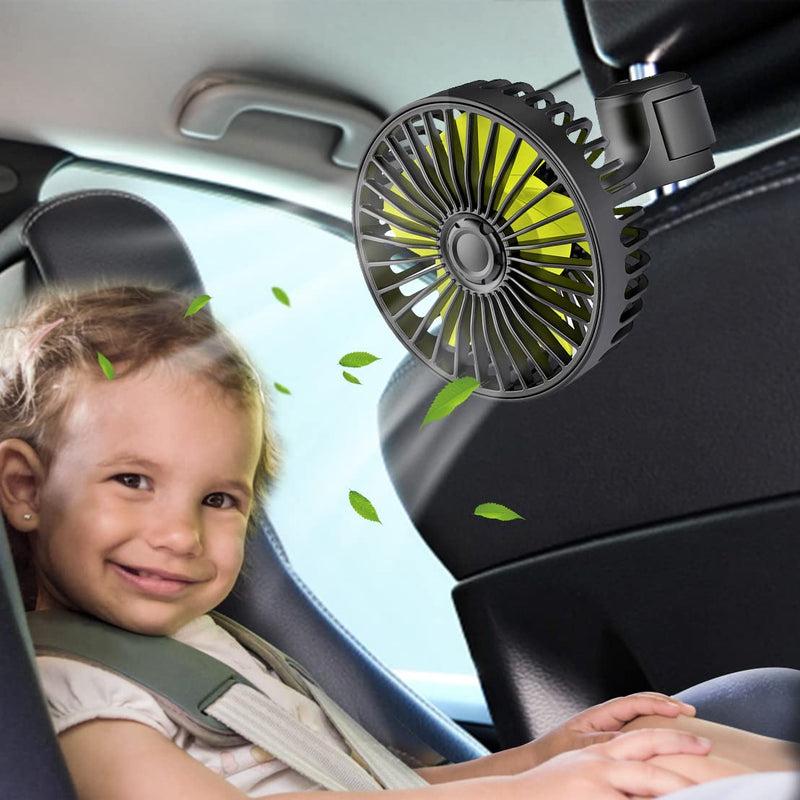 USB Car Seat Fans for Backseat Baby, Electric 5V USB Car Cooling Fan for Car Rear Seat Baby Kids Passengers(USB Powered Only, No Battery) Single Head Backseat