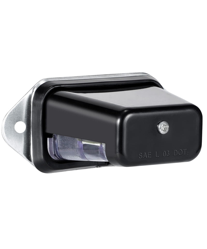 Partsam LED License Plate Light Waterproof 12V DC License Tag Light with Holder Drainage Hole ABS Housing PC Lens for Trailer Truck Pickup UTV ATV RV Boat 12V DOT Compliant Black