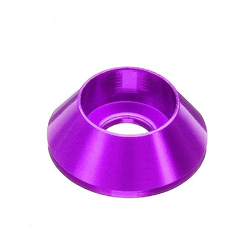 50pcs M4 Cone Cup Washers Anodized Aluminum Alloy Screw Gasket Countersunk Washers (Purple) Purple