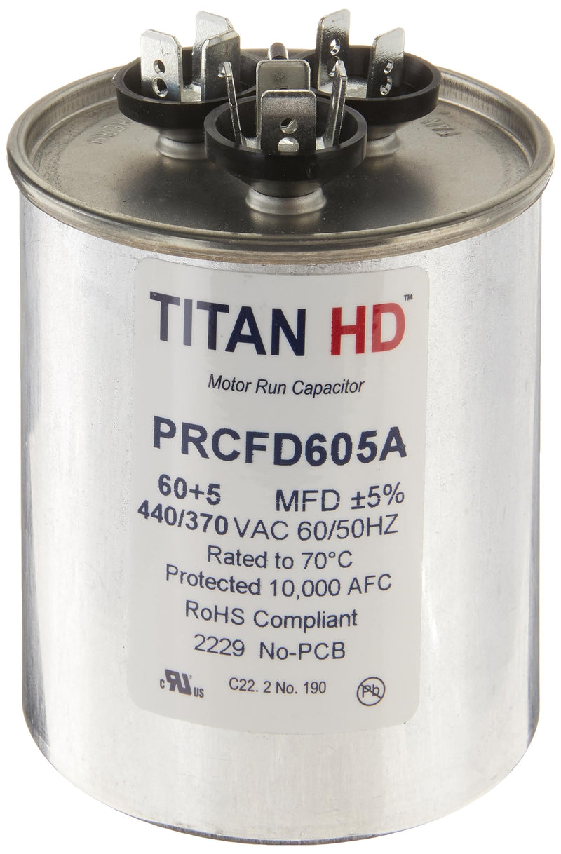 Packard Titan Hd 60+5Mfd, 440/370V, Round Prcfd605A