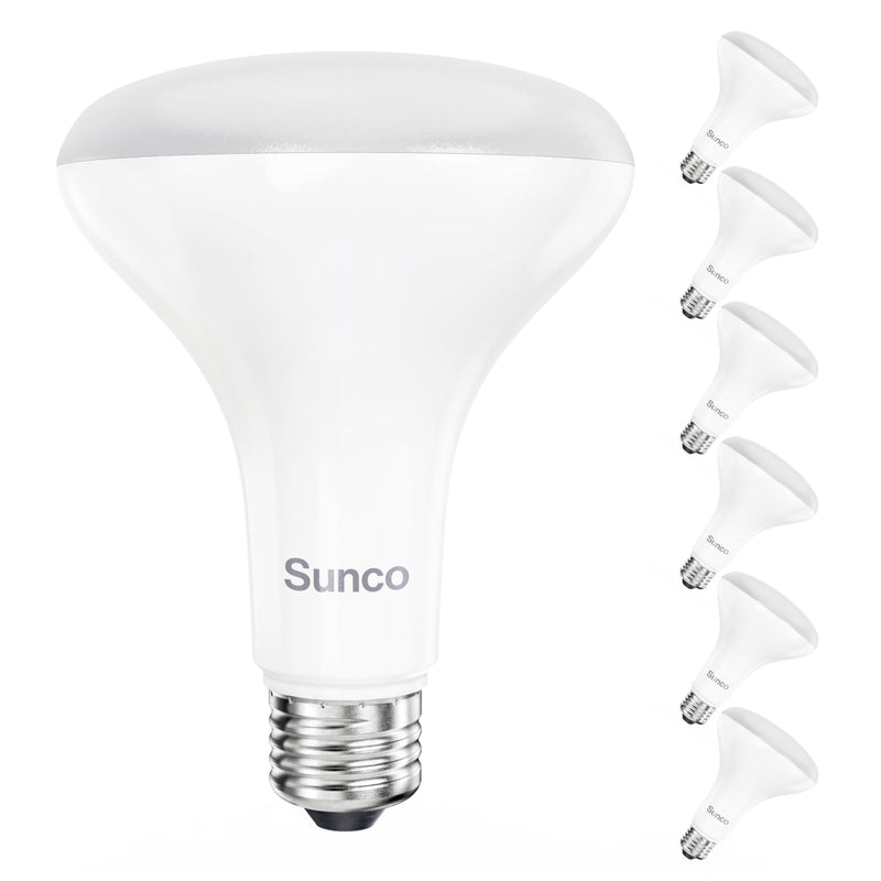 Sunco 6 Pack BR30 LED Bulb, Recessed Can Light Bulbs, Indoor Flood Lighting, 1600 LM, 16W (100W Equivalent) 3000K Warm White, E26 Medium Base, Dimmable UL White - 3000k