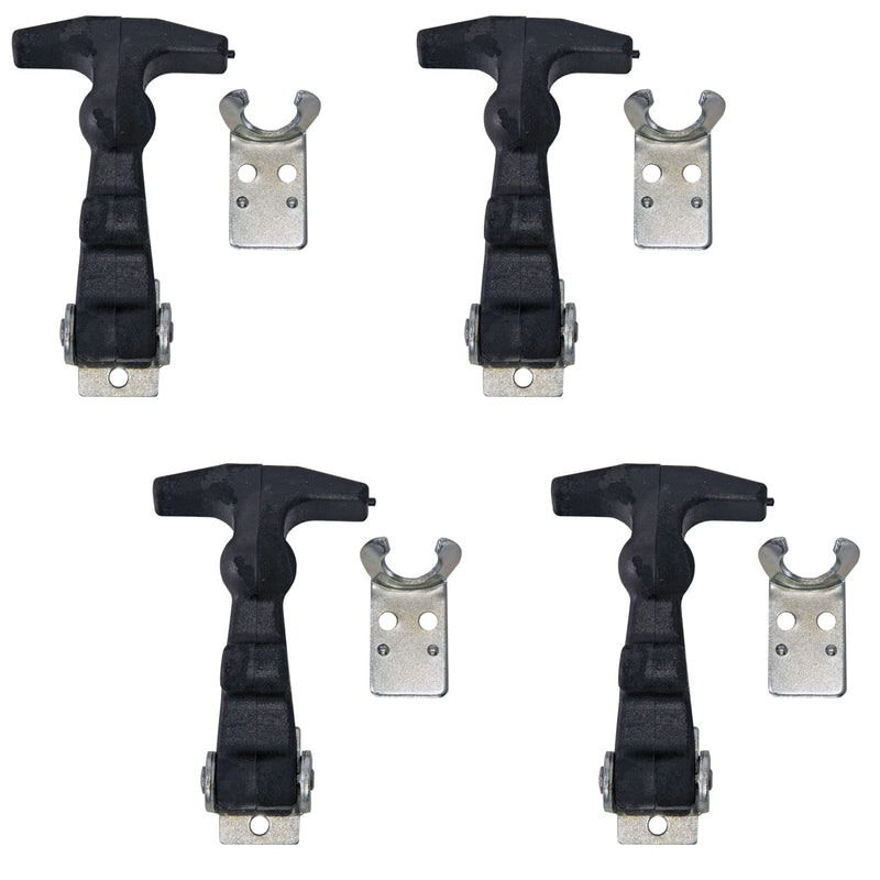 Buyers Products WJ1954 4 Inch Easy Grip Rubber Hood Catch with Bracket, 4 Pack 4 Count