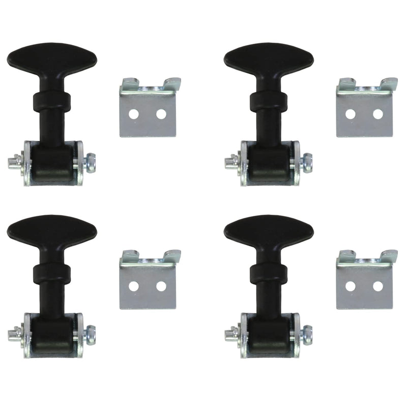 Buyers Products WJ2024 2-1/2 Inch Mini Easy Grip Rubber Hood Catch with Bracket, 4 Pack 4 Count