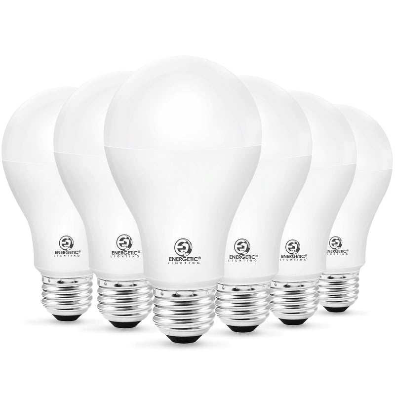E ENERGETIC LIGHTING 150 Watt LED Light Bulb, Super Bright A21 Daylight 5000K, Non-Dimmable, 2300lm, High Lumen Light Bulbs, UL Listed, 6-Pack