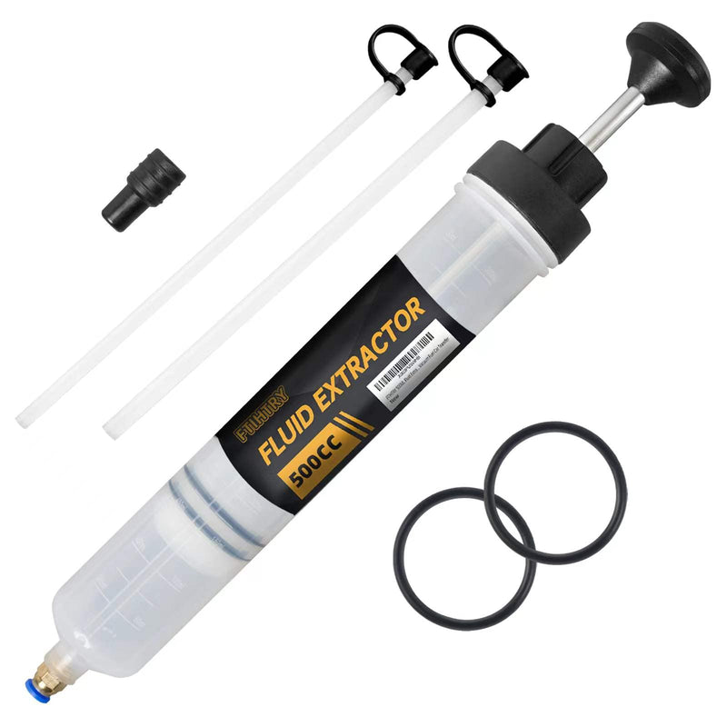 Fluid Extractor, Extraction&Fill Pump,Fluid Syringe Pump Manual Suction Vacuum Fuel Car Transfer (500cc) 500cc
