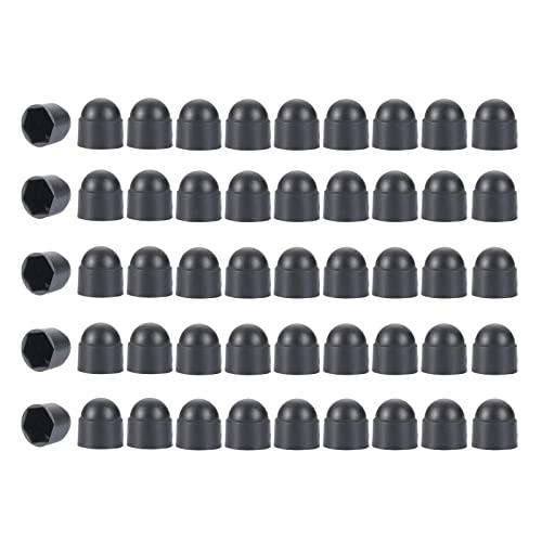Hex Nut Cover, 50 Pcs 24 mm Plastic Nut Caps Dome Bolt Protection Caps Cover for Bolts, Hex Hexagon Screws, No Thread, (Black M16*24 * 27) M16*24*27 Black
