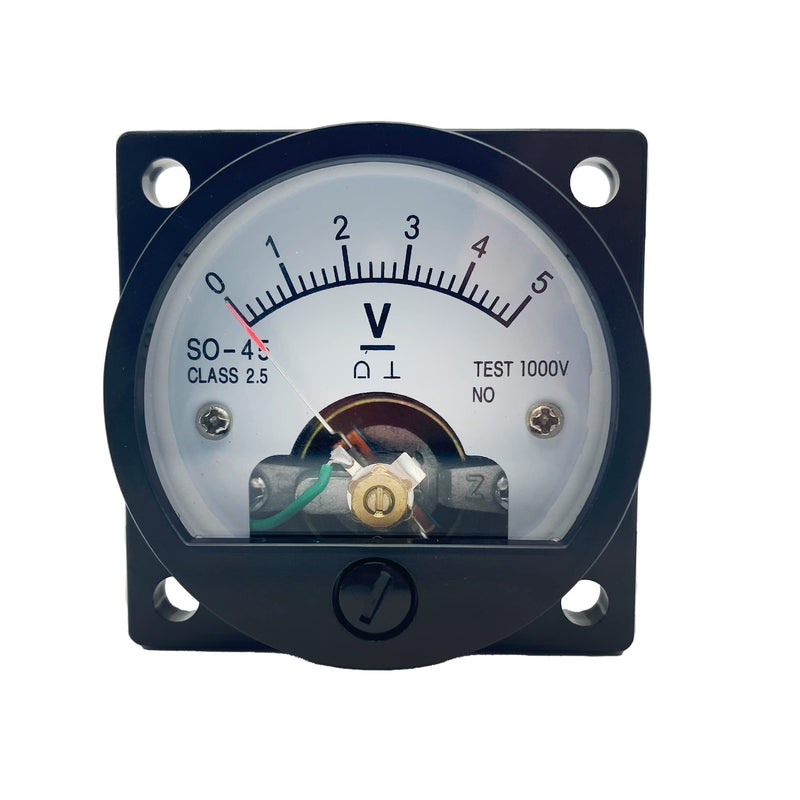 Analog Dial Panel Meter Voltmeter Gauge SO-45 DC 0-5V Round Current Measuring Ammeter