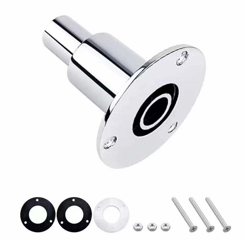 Stainless Steel 316 Straight Thru Hull Exhaust Skin Fitting, Fitting 24mm Tube Pipe Socket Hardware with Bolts and Nuts, for Diesel Parking heaters 24MM Straight