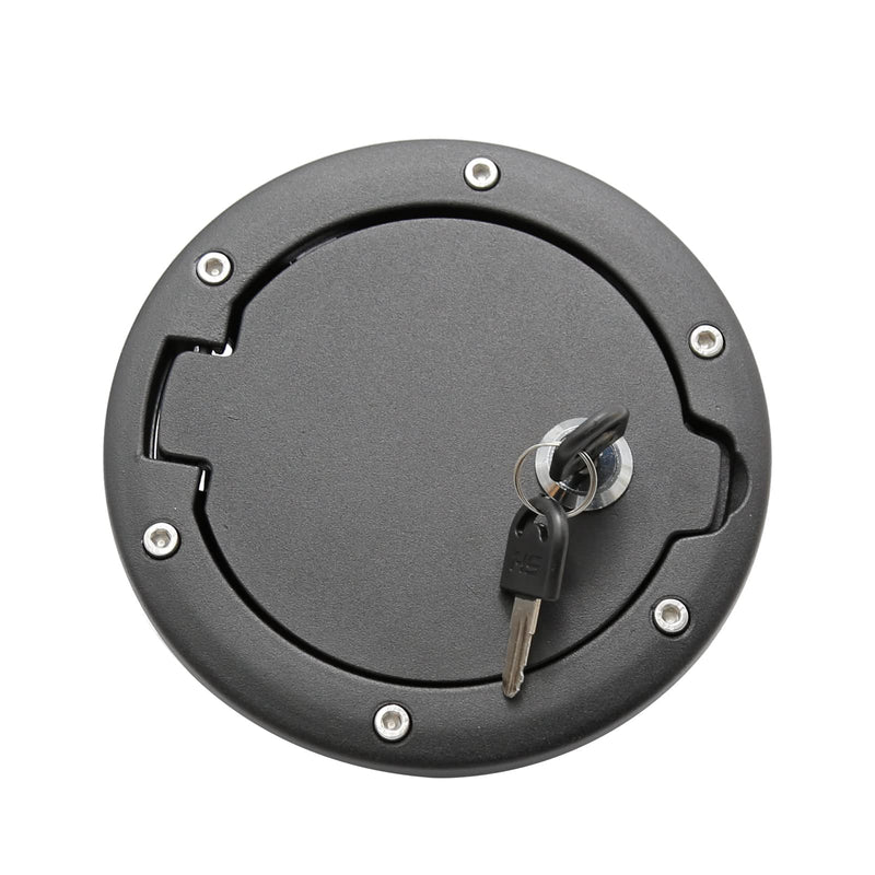 Fuel Tank Filler Cap, Fuel Filler Door Locking Gas Tank Cover, Fuel Filler Door Lock Fuel Cap with keys Replacement for Jeep Wrangler JK Unlimited Rubicon Sahara 2007-2018