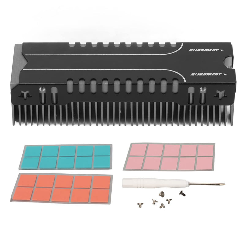 M.2 SSD Cooler with Thermal Pad for PC Office, 2280 M.2 SSD Heatsink with 38 Cooling Fins, Effective Heat Dissipation.