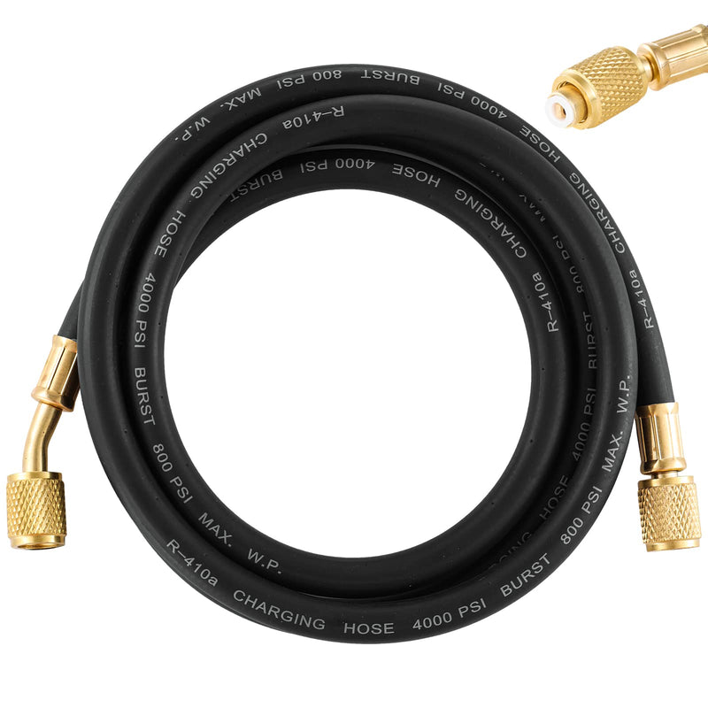 R410A AC Refrigerant Charging Hoses, R410A HVAC Charging Hose with 1/4’’ SAE Flare for R410A R22 R134A R12 R502 Air Condition System, 59 Inch Length