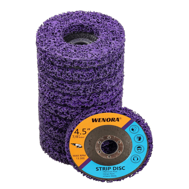 10 Pack Strip Discs Stripping Wheel for Angle Grinder, 4-1/2" x 7/8" Rust Remover Discs, Clean and Remove Paint Coating Rust Welds Oxidation(Purple) 10 4-1/2'' x 7/8''-Purple