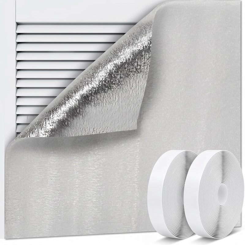 Attic Door Insulation Cover, Insulation Whole House Attic Fan Cover with Adhesive Veclro Strips for Ceiling Vent Fan Shutter, Fits up to 50.78 X 50.78 Inch, Easy Cut to Fit