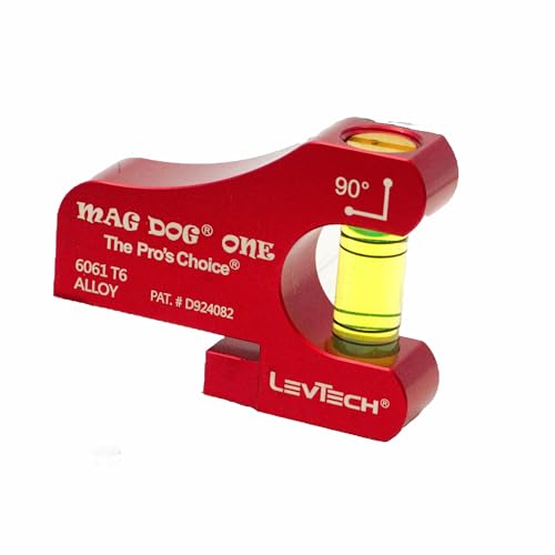 LEVTECH 1-Vial Conduit Bending Level – 90° Magnetic Electrician Tool with 2 Rare Earth Magnets | Replaceable Vial | Compact & Durable Design Mag Dog 1