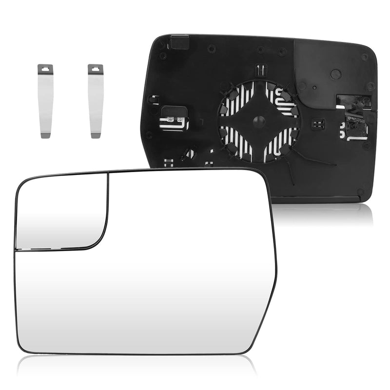 Driver Left Side Power Heated Mirror Glass for 2011-2014 Ford F-150 with Rear Holder, Blind Spot Convex Side View Mirror, Replace for BL3Z-17K707-E Driver Side(Left)